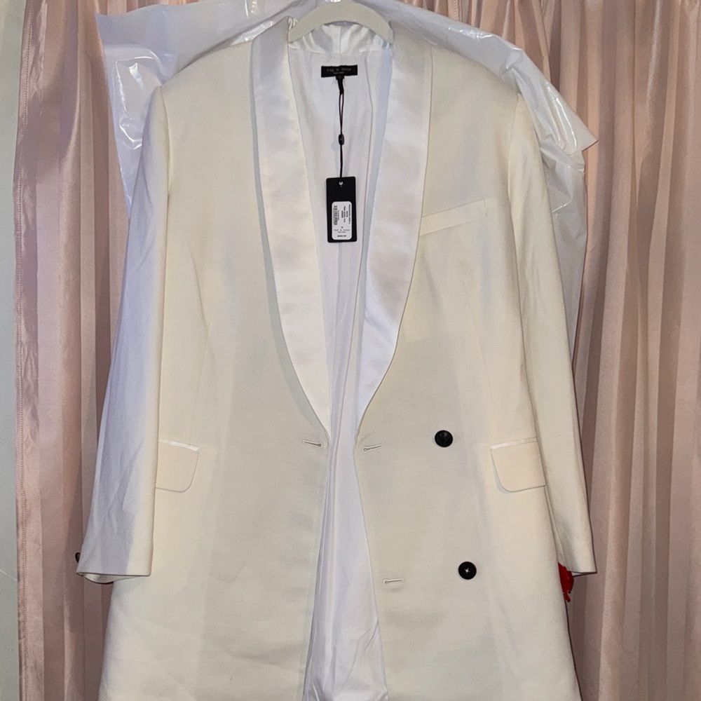 Rag & Bone White Wool Tux Dress